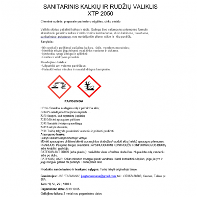 Sanitarinis kalkių ir rudžių valiklis XTP 2050 5L 2